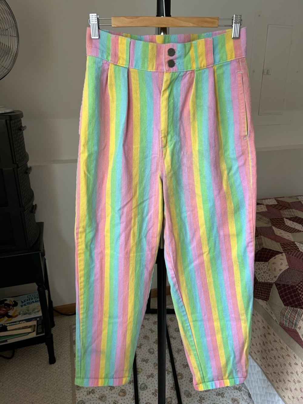 Lucy & Yak Pastel Rainbow Striped Addison Jeans 30